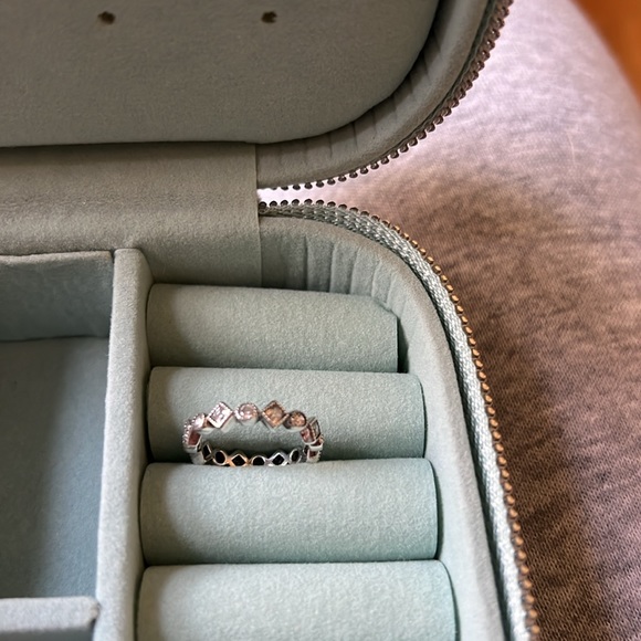 - Pandora eternity ring, size 4.5, round and square shaped eternity ring. - Picture 2 of 2
